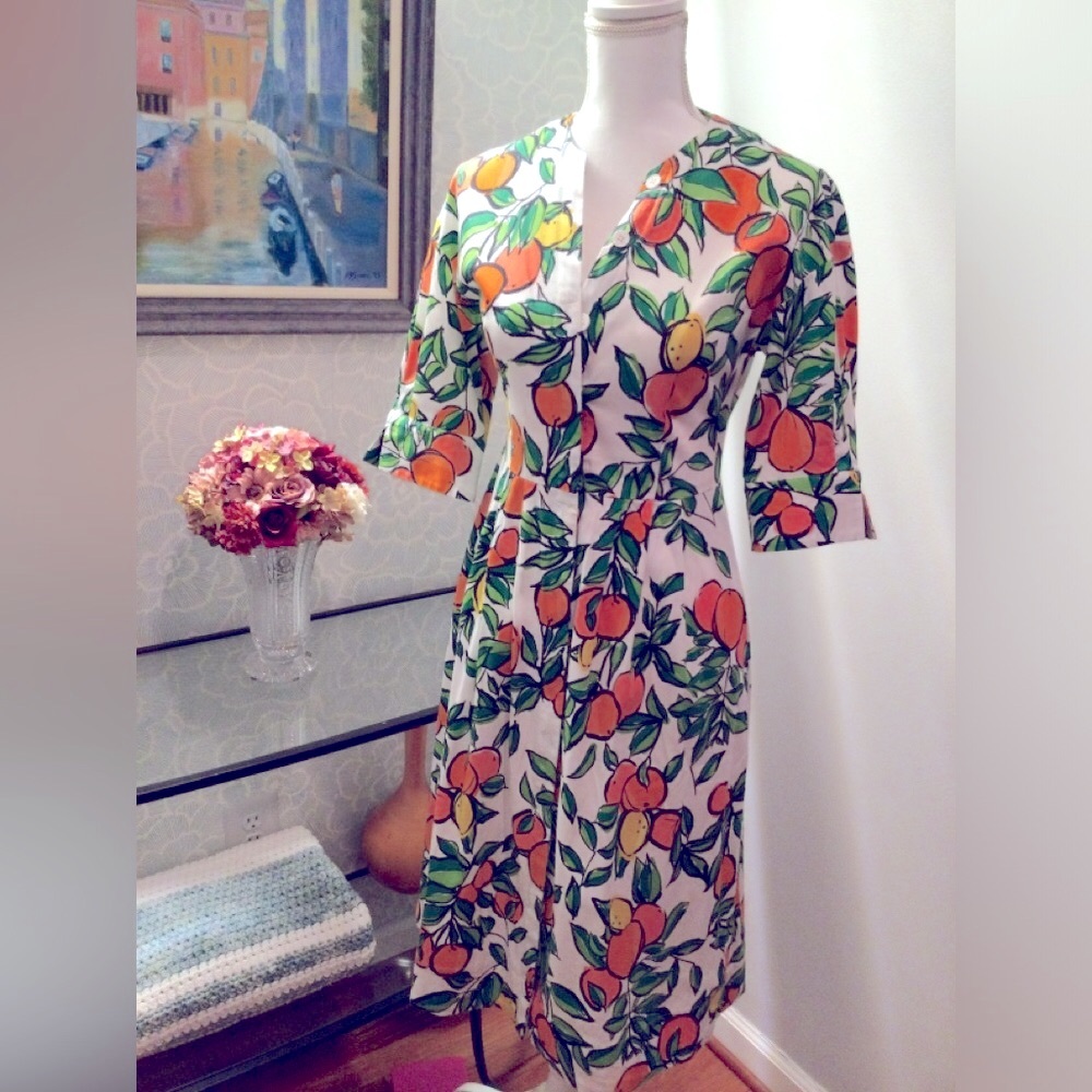 PRICE DROP! Gorgeous Citrus Print Dress w pockets
